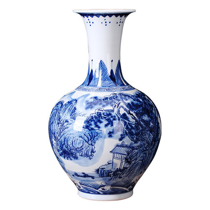 Kompatibelt porslin Jahrriesnge  till blue landscape painting vase cna0049 