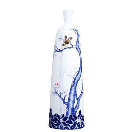 Kompatibelt porslin Jahrriesnge  till hand painted white blue vase cna0080 