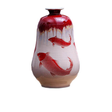 Kompatibelt porslin Jahrriesnge  till kiln change cracked glaze pomegranate flower vase cna0437 