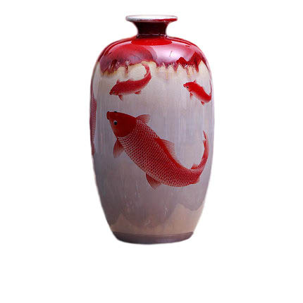 Kompatibelt porslin Jahrriesnge  till kiln change cracked glaze pomegranate flower vase cna0438 