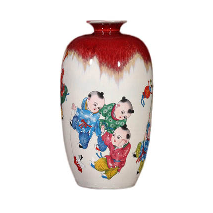 Kompatibelt porslin Jahrriesnge  till kiln change cracked glaze pomegranate flower vase cna0441 