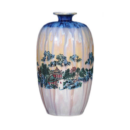 Kompatibelt porslin Jahrriesnge  till kiln change cracked glaze pomegranate flower vase cna0444 