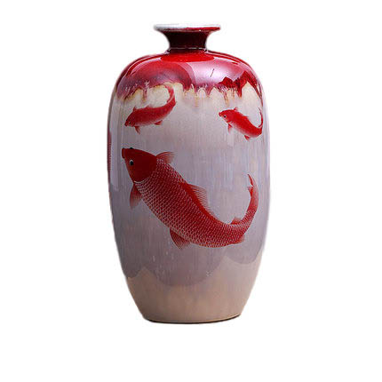 Kompatibelt porslin Jahrriesnge  till kiln change cracked glaze pomegranate flower vase cna0446 