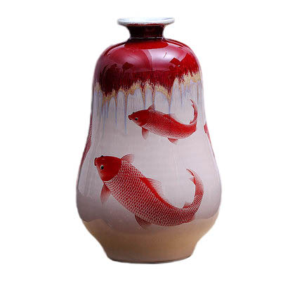 Kompatibelt porslin Jahrriesnge  till kiln change cracked glaze pomegranate flower vase cna0447 