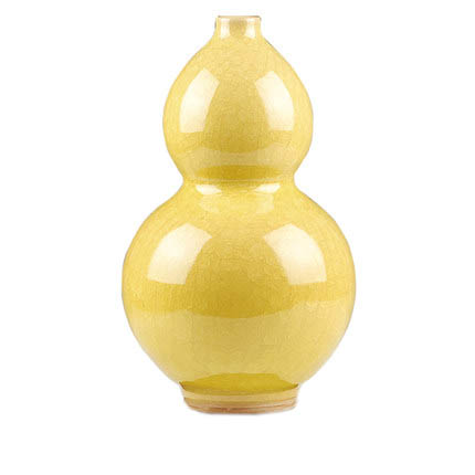 Kompatibelt porslin Jahrriesnge  till yellow ice cube cracked gourd vase cna0731 