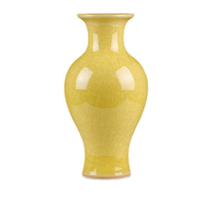 Kompatibelt porslin Jahrriesnge  till yellow ice cube cracked gourd vase cna0733 