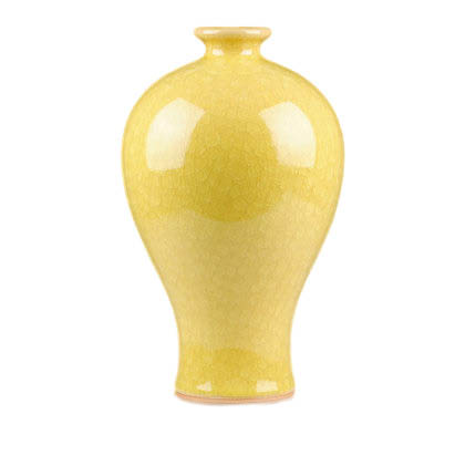 Kompatibelt porslin Jahrriesnge  till yellow ice cube cracked gourd vase cna0736 