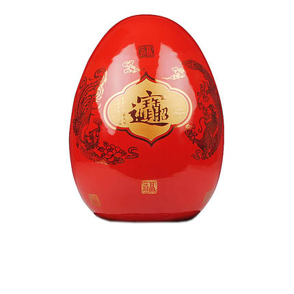 Kompatibelt porslin Jahrriesnge  till outline in gold red egg vase cna0752 