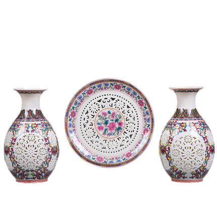 Kompatibelt porslin Jahrriesnge  till hollow  vase set 3 pcs cna0909 