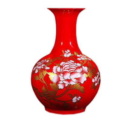 Kompatibelt porslin Jahrriesnge  till red peony flower vase cna0922 