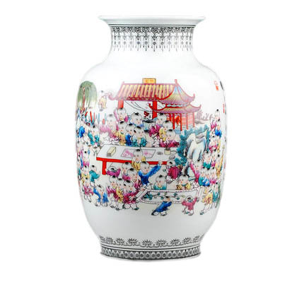 Kompatibelt porslin Jahrriesnge  till one hundred children vase cna0998 