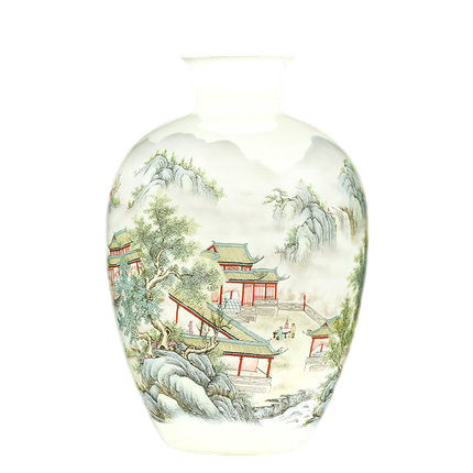 Kompatibelt porslin Jahrriesnge  till colorful landscape vase cna1007 