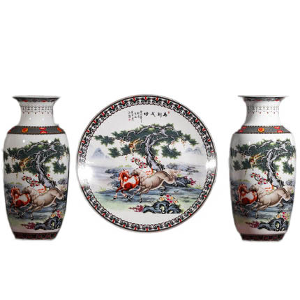 Kompatibelt porslin Jahrriesnge  till horses vase set 3pcs cna1045 