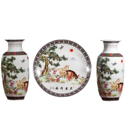 Kompatibelt porslin Jahrriesnge  till sheep vase set 3pcs cna1048 