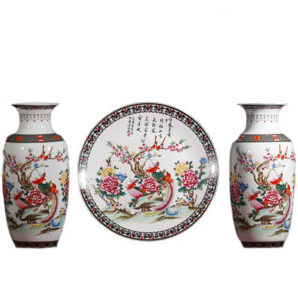 Kompatibelt porslin Jahrriesnge  till phoenix vase set 3pcs cna1049 