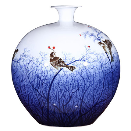 Kompatibelt porslin Jahrriesnge  till birds trees vase cna1342 