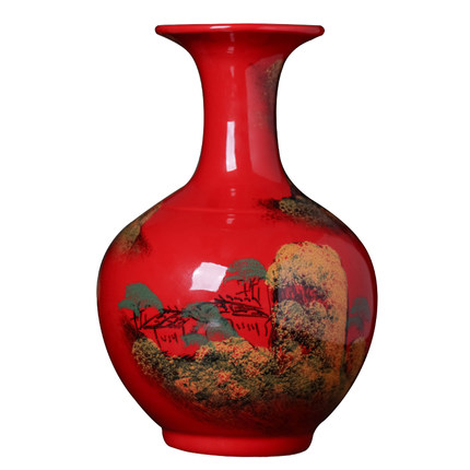 Kompatibelt porslin Jahrriesnge  till red landscape vase cna1352 