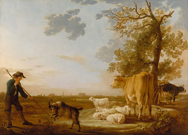 Kompatibelt Landskap JAHRRIESNGE  till Morning-Landscape-with-Cattle-lpf00996 